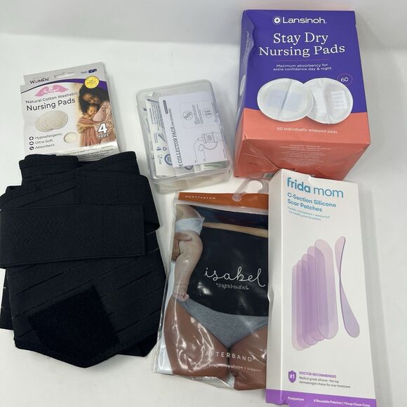 Birth Prep Recovery Lot Of 6 C Section Afterband Nursing Pads Colostrum Sz L/XL - Picture 1 of 9